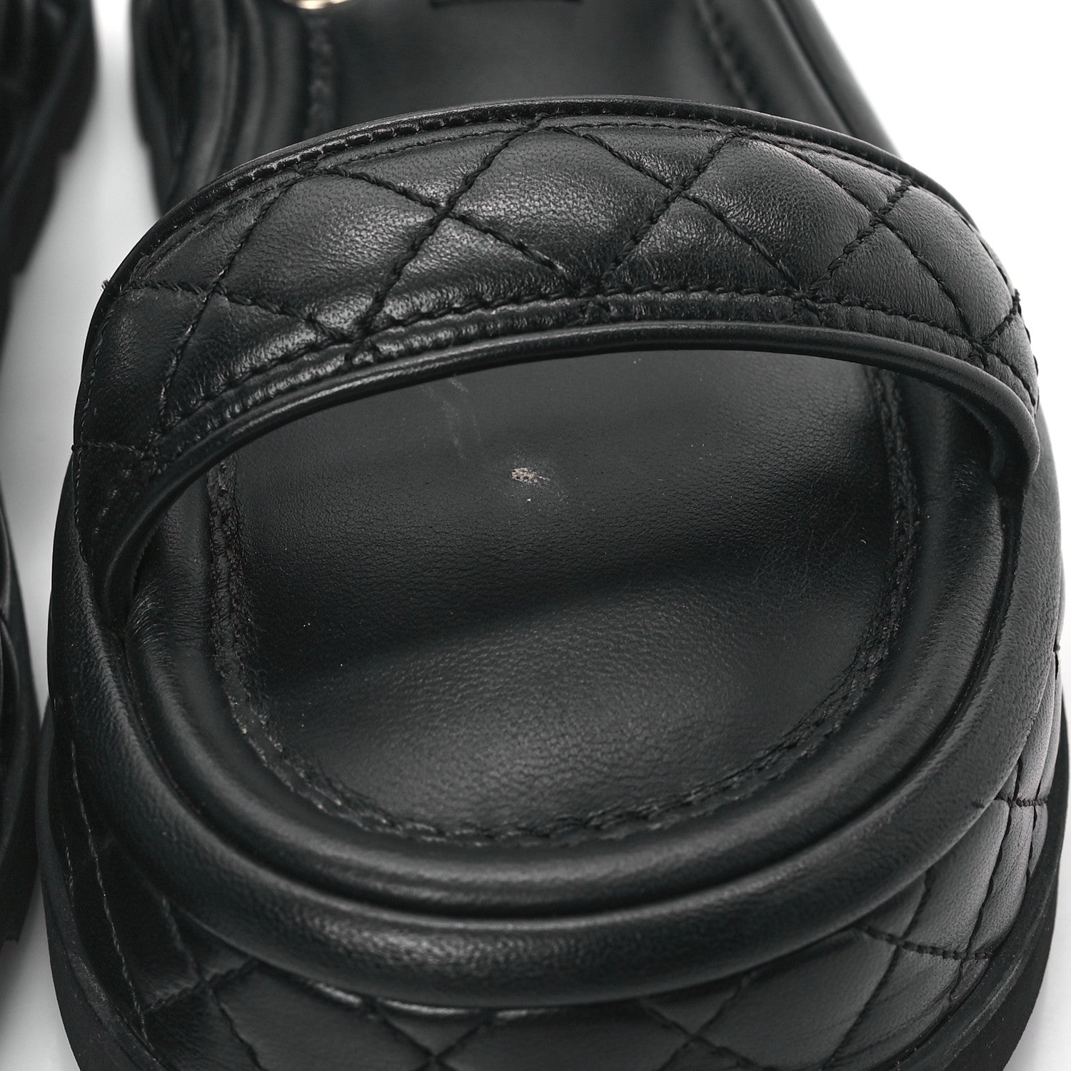Chanel Lambskin Quilted Platform Sandals 37 Black 9 of 9