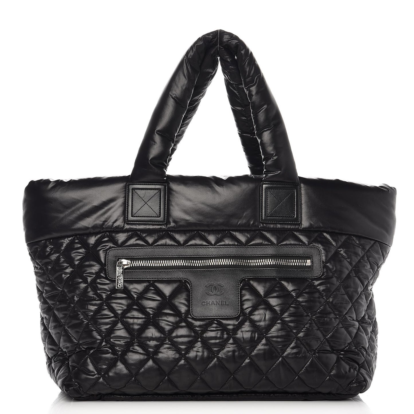 Nylon Quilted Large Coco Cocoon Tote Black