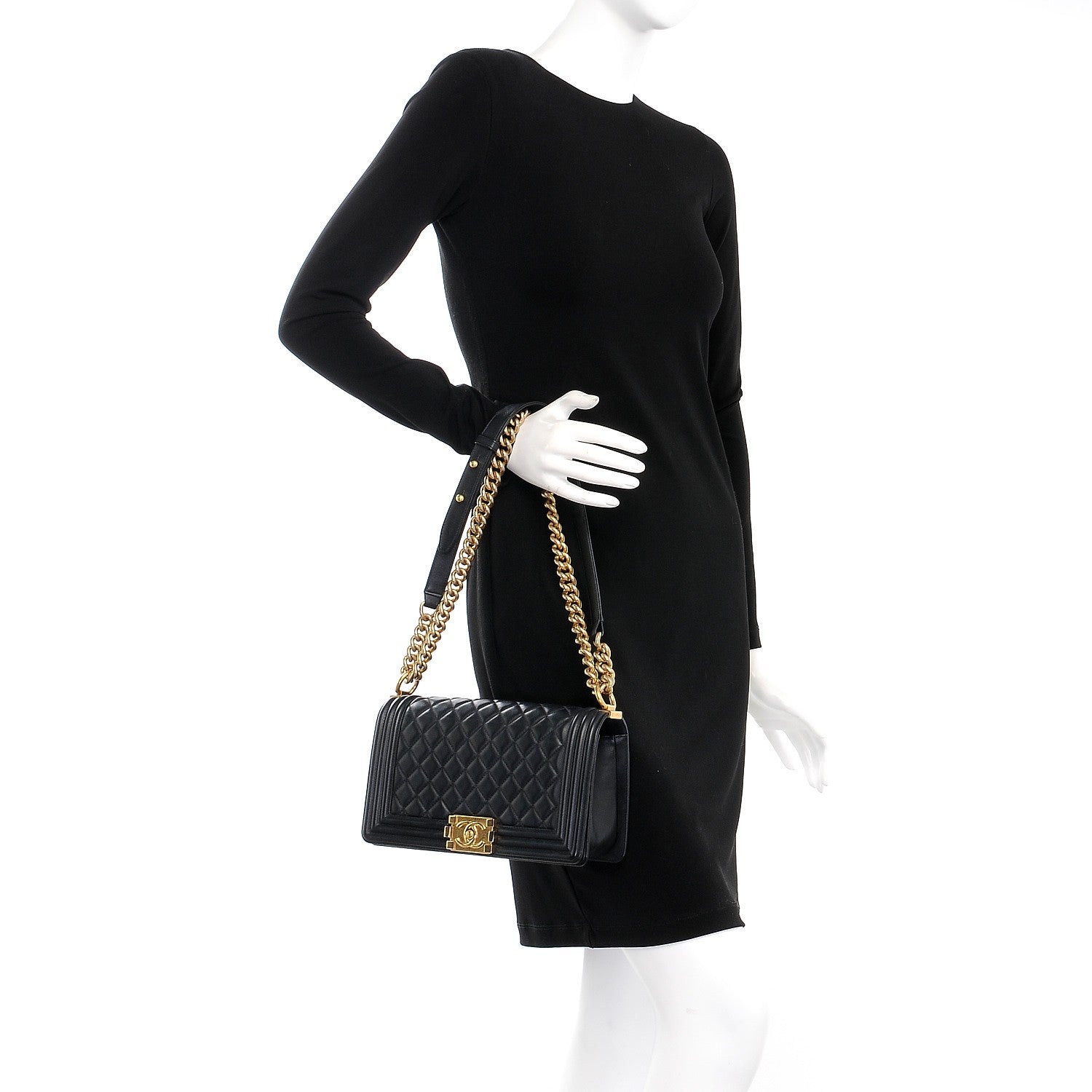 Chanel Calfskin Quilted Medium Boy Flap Black 3 of 15