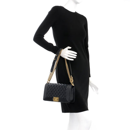Chanel Calfskin Quilted Medium Boy Flap Black 3 of 15