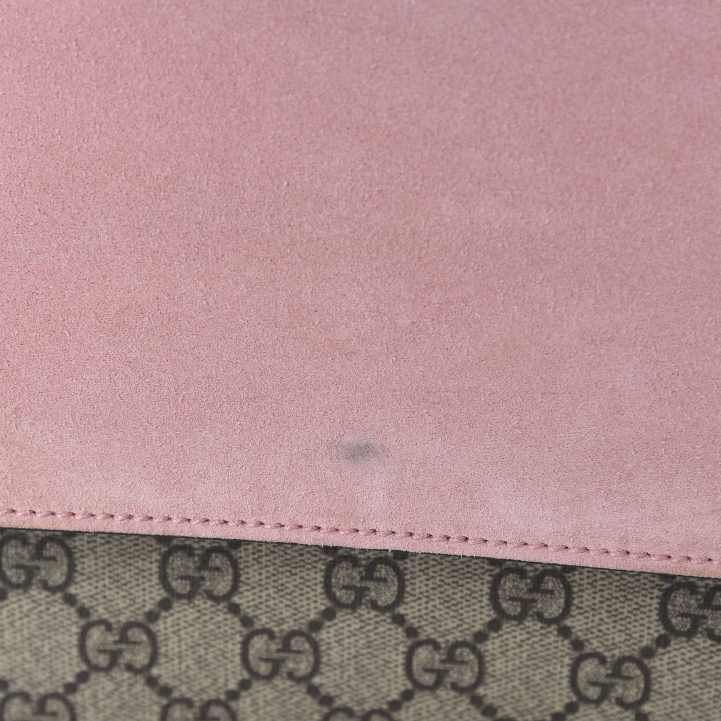 GG Supreme Monogram Suede Crystal Medium Dionysus Shoulder Bag Beige Ebony Light Peonia