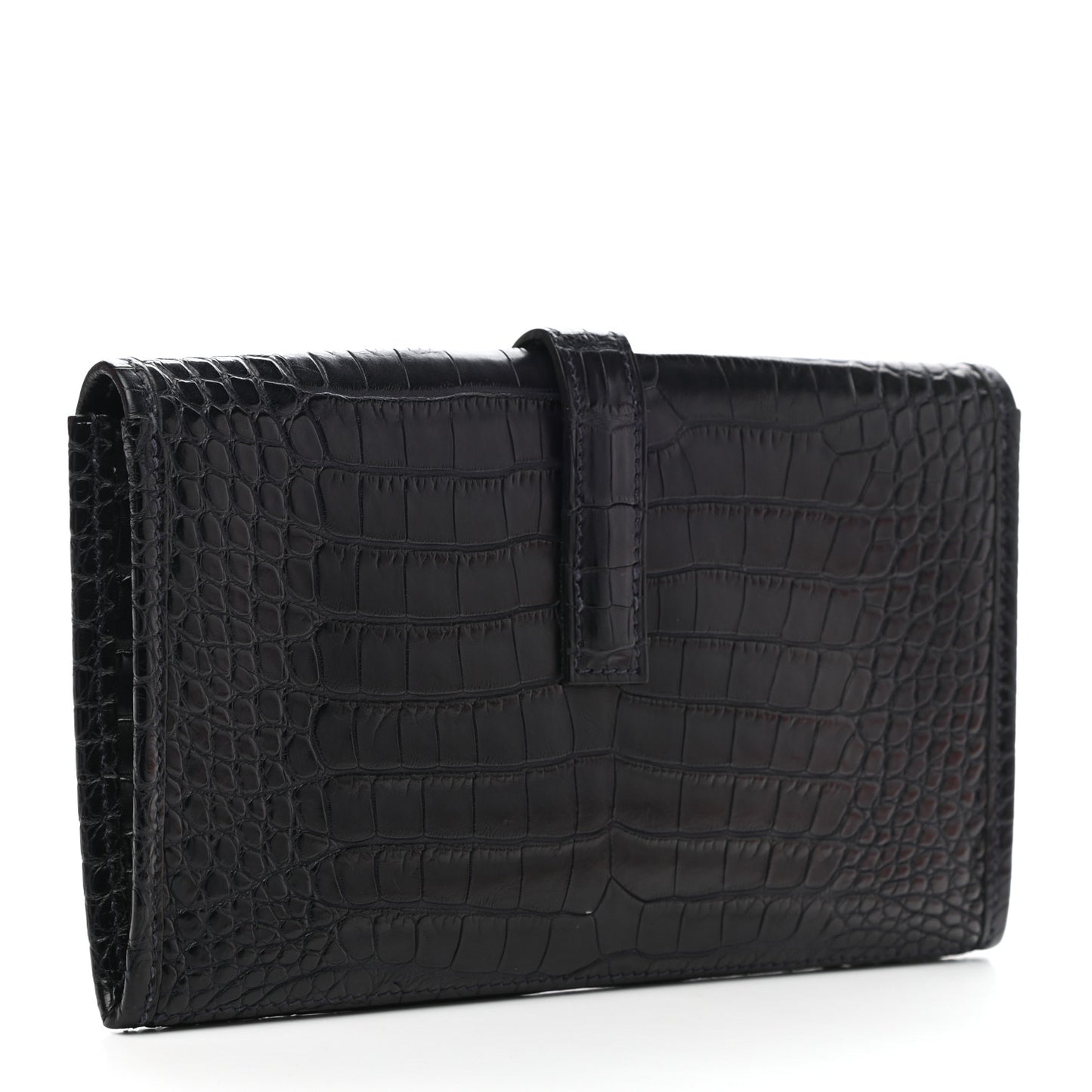 Matte Alligator Jige Duo Clutch Bleu Indigo