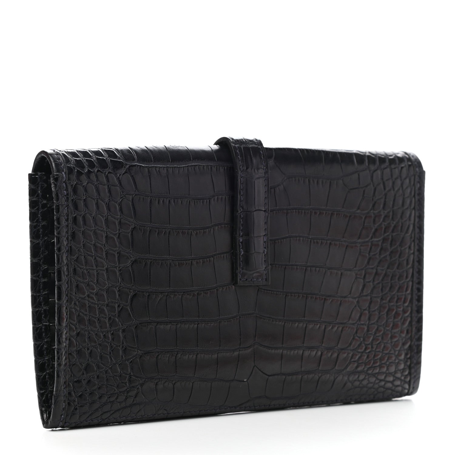 Hermes Matte Alligator Jige Duo Clutch Bleu Indigo 4 of 10