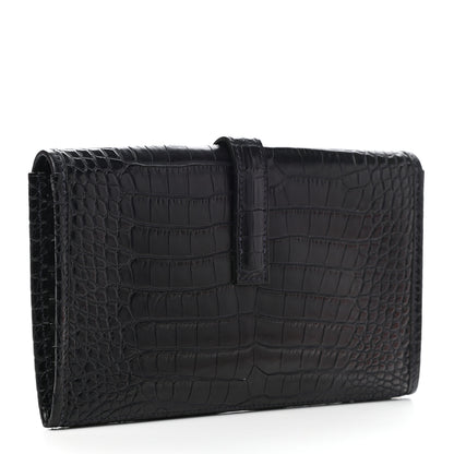 Hermes Matte Alligator Jige Duo Clutch Bleu Indigo 4 of 10