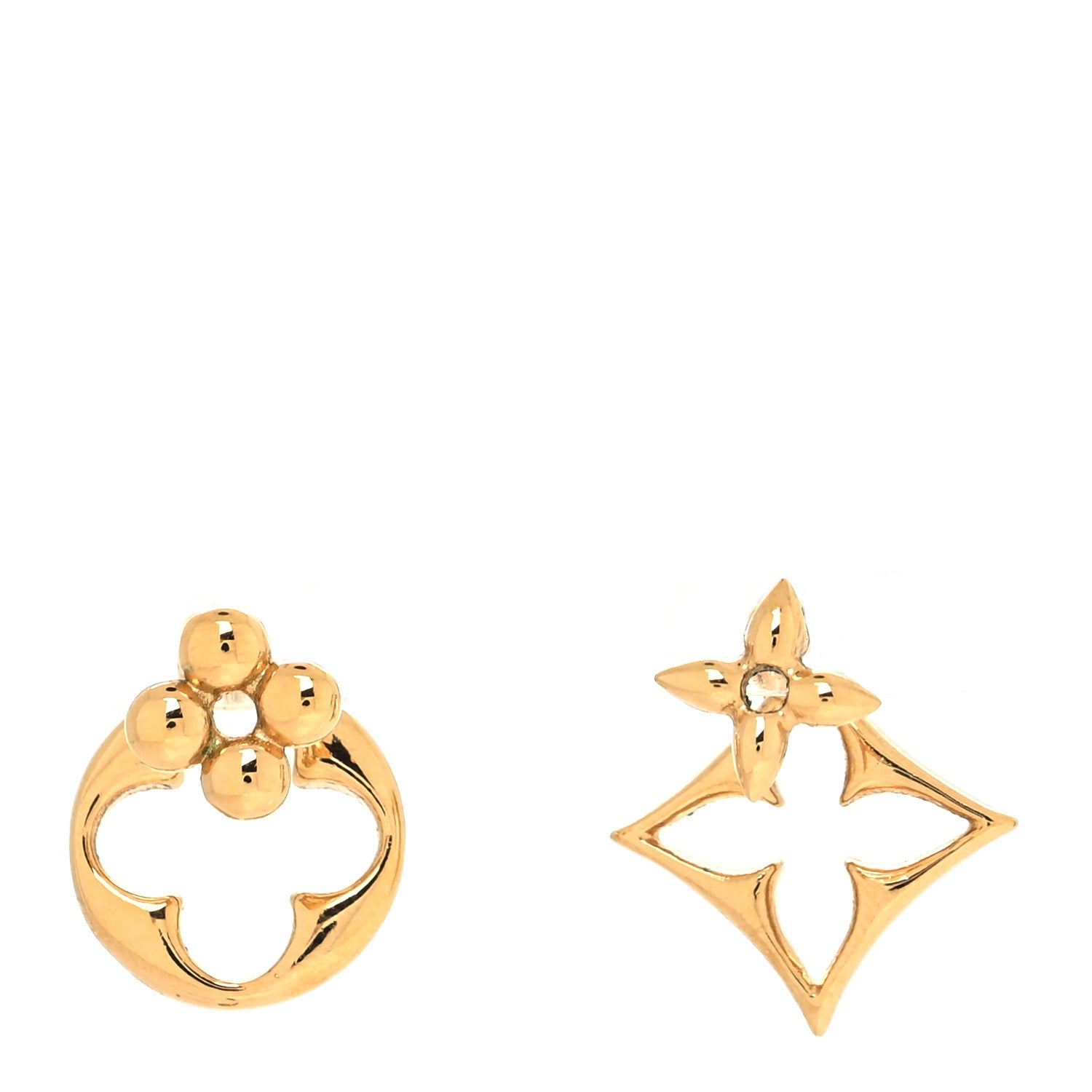 Louis Vuitton Metal LV Flowergram Earrings Gold 1 of 4