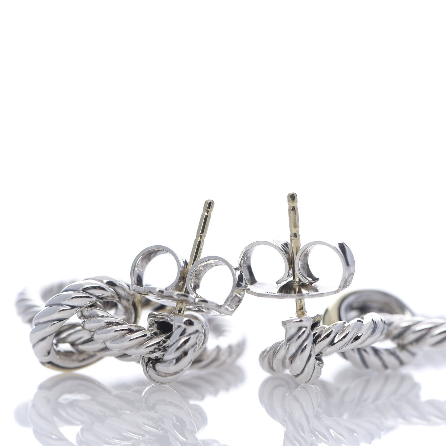 Sterling Silver 18K Yellow Gold Cable Classics Doorknocker Earrings