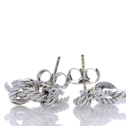 David Yurman Sterling Silver 18K Yellow Gold Cable Classics Doorknocker Earrings 2 of 3