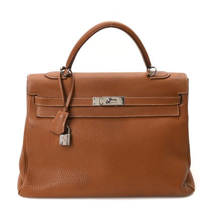 Hermes Taurillon Clemence Kelly Retourne 35 Gold 1 of 10