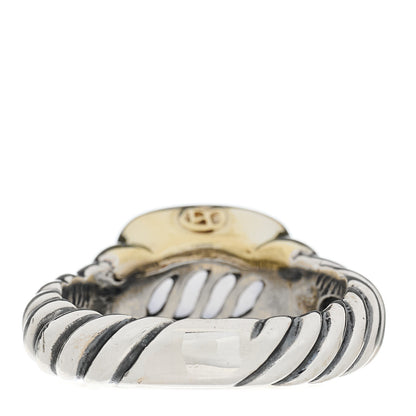 David Yurman Sterling Silver 14K Yellow Gold Chalcedony 10mm Noblesse Ring 53 6.25 3 of 6