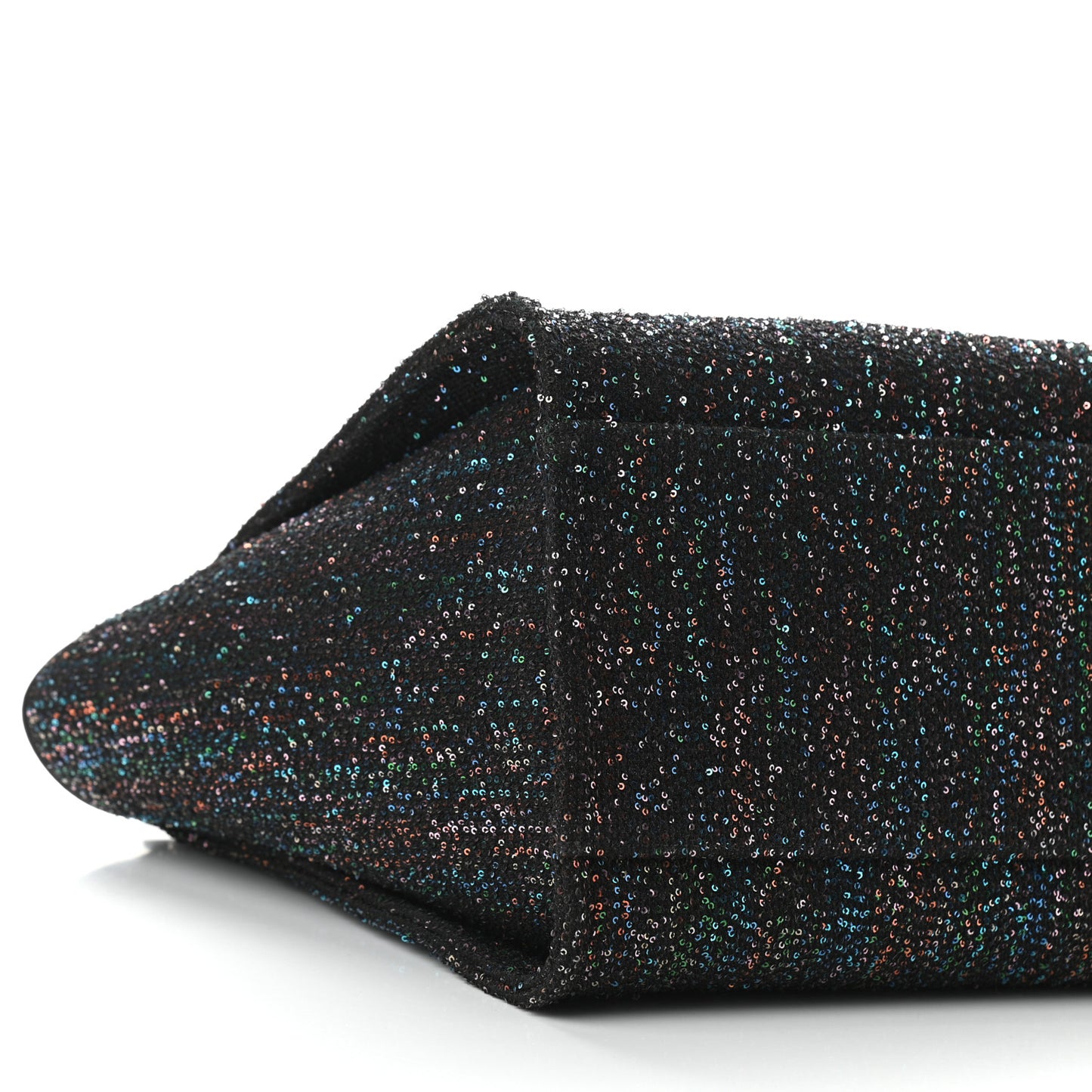 Calfskin Sequin Medium Deauville Tote Black