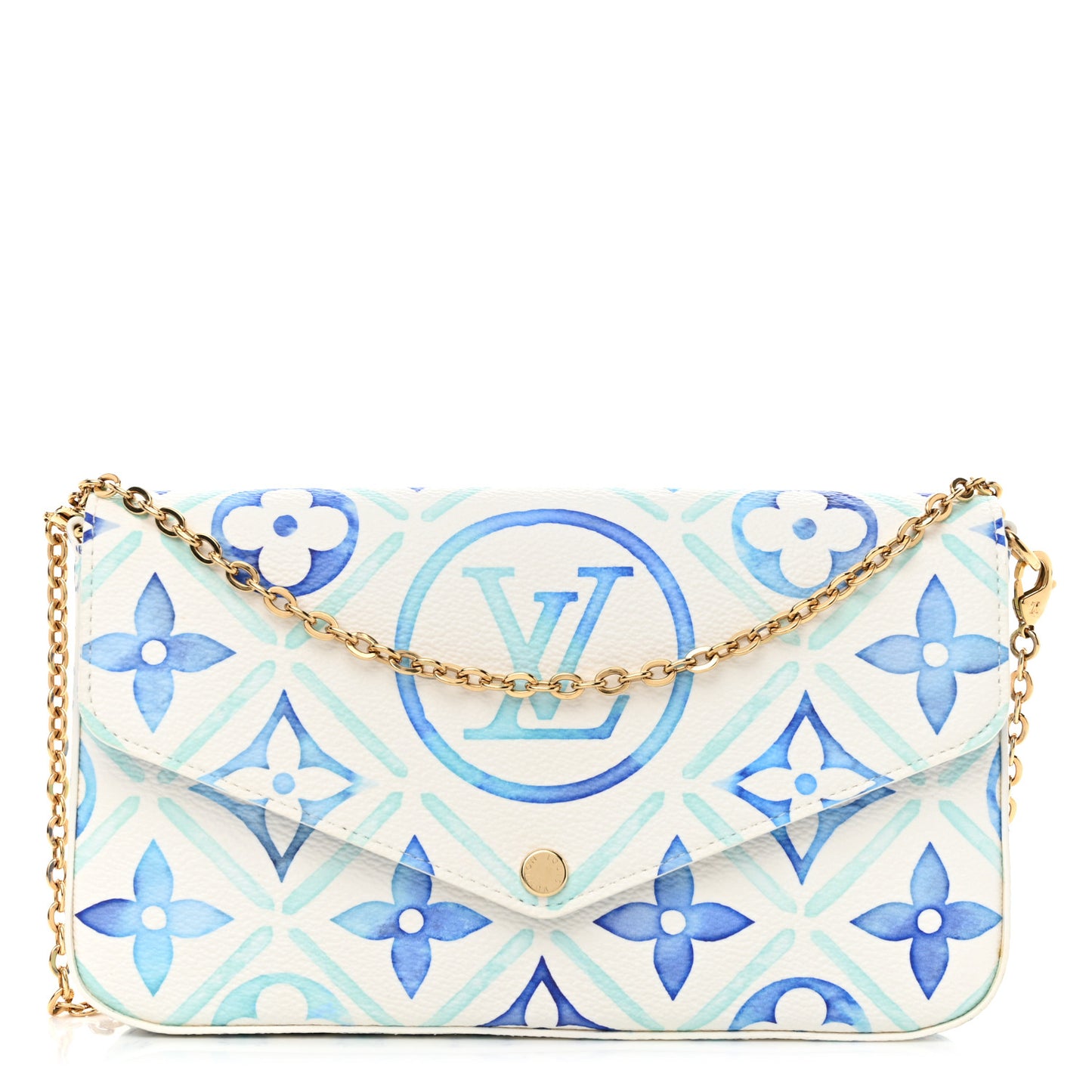 Monogram Giant By The Pool 2.0 Felicie Pochette Chain Wallet Lagoon Blue