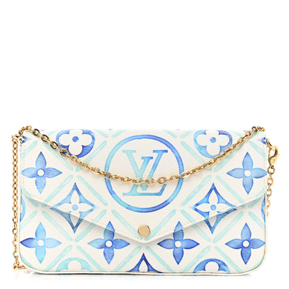 Louis Vuitton Monogram Giant By The Pool 2.0 Felicie Pochette Chain Wallet Lagoon Blue 3 of 13