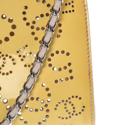 Chanel Patent Perforated CC N°5 Clutch Yellow 8 of 10