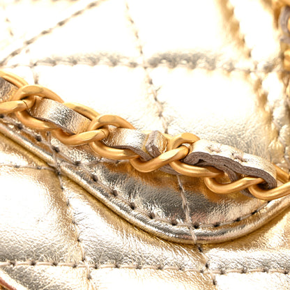 Chanel Metallic Calfskin Quilted Mini Flap Bag Charm With Hook Gold 7 of 7