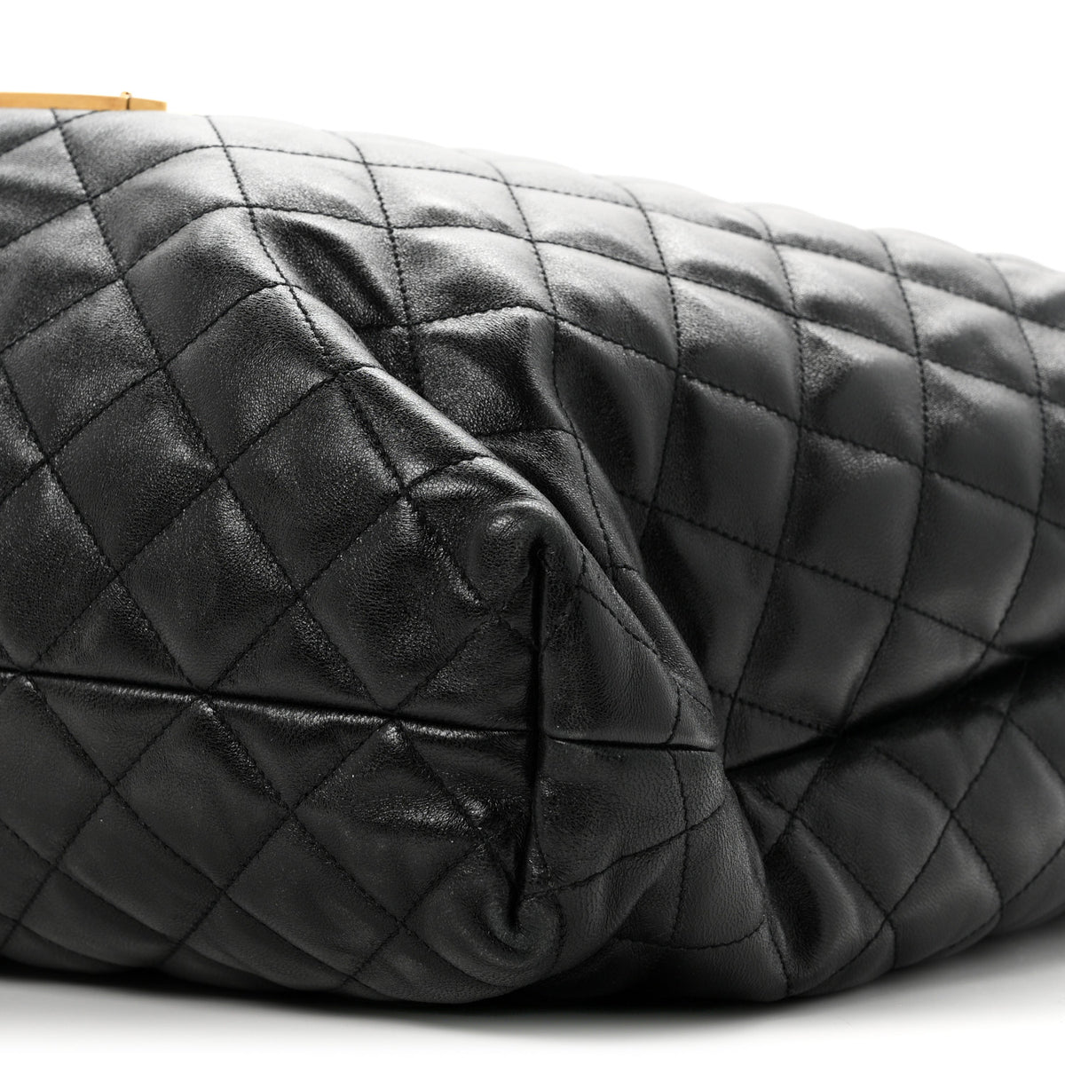 Lambskin Quilted Maxi Icare Shopping Tote Black