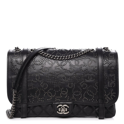 Chanel Studded Calfskin Lambskin Paris Dallas Flap Black 1 of 7