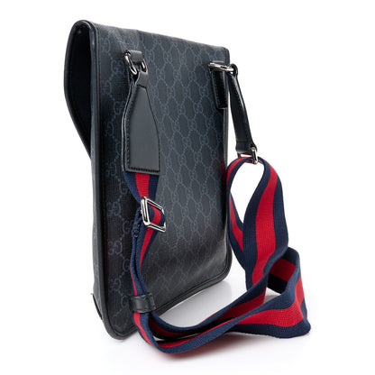 Gucci GG Supreme Monogram Web Medium Messenger Bag Black Grey 3 of 12