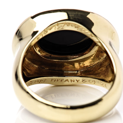 Tiffany 18K Yellow Gold Black Onyx Paloma Picasso Dome Ring 50 5.5 5 of 5