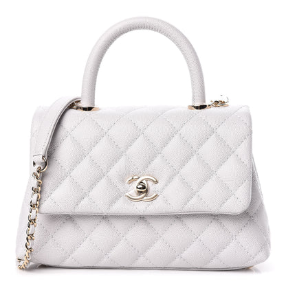 Chanel Caviar Quilted Mini Coco Handle Flap Light Grey 1 of 11