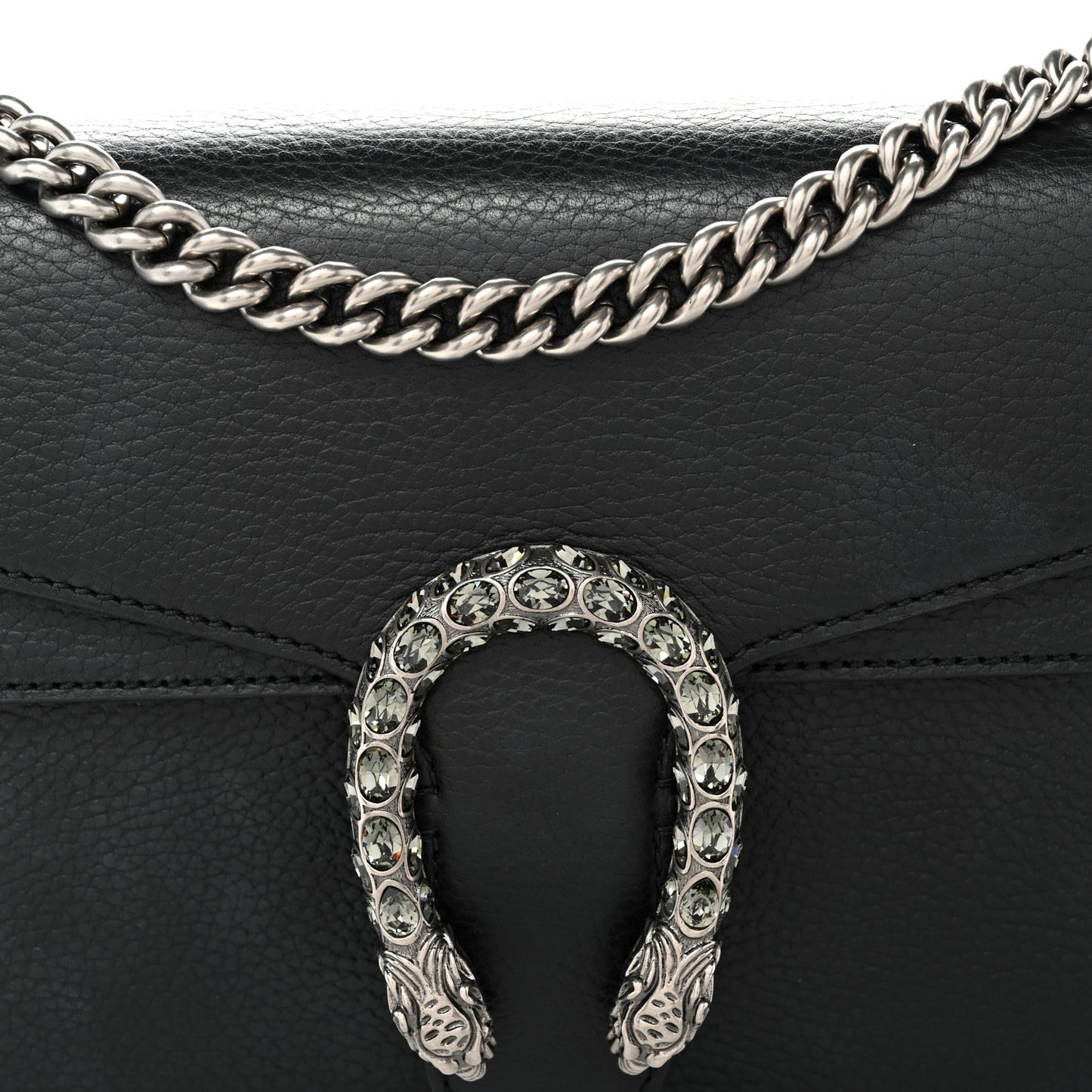 Pebbled Calfskin Small Dionysus Shoulder Bag Black