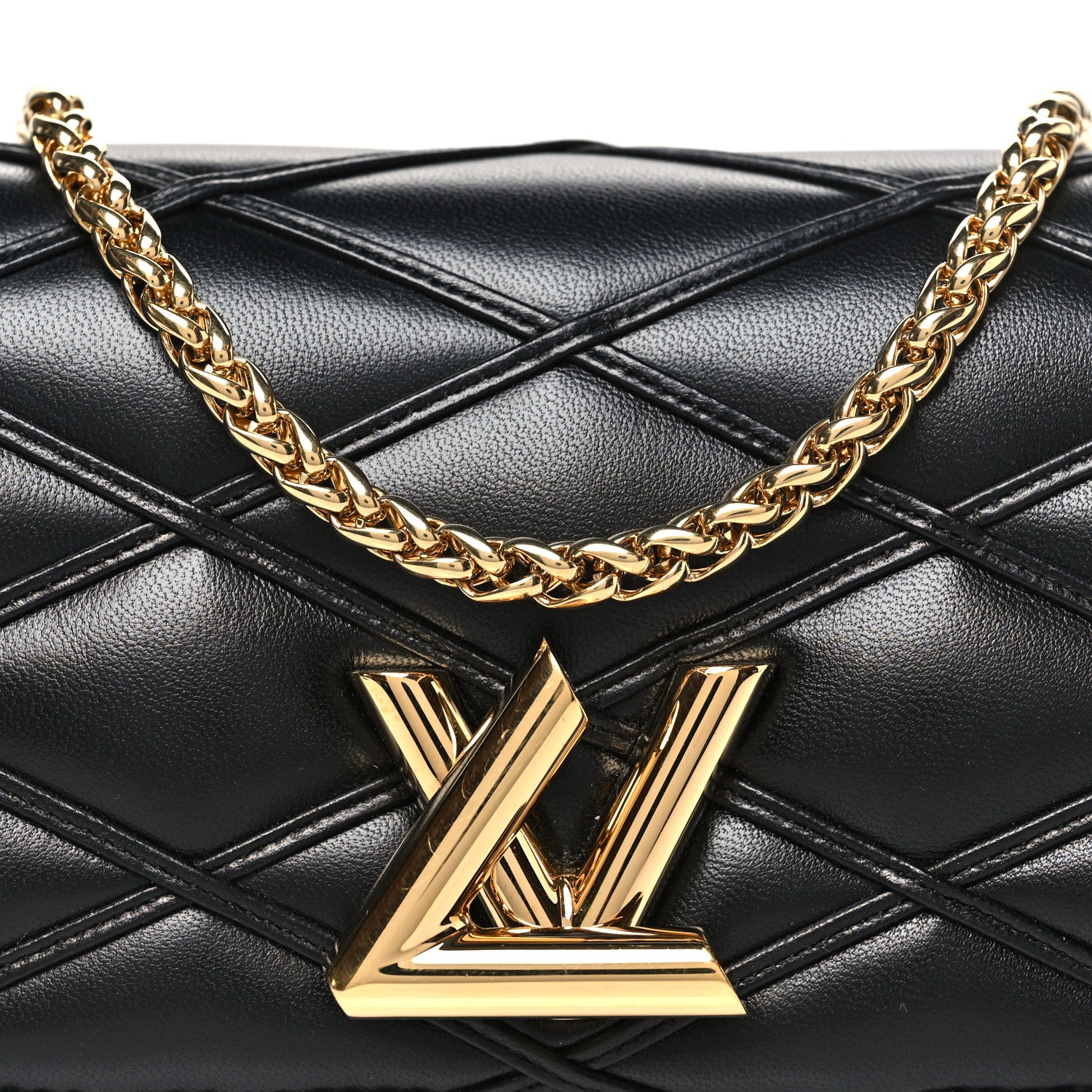 Louis Vuitton Lambskin Malletage Wallet On Chain GO-14 Black 7 of 9