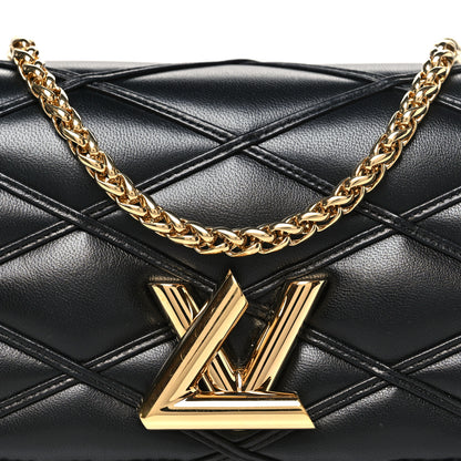 Louis Vuitton Lambskin Malletage Wallet On Chain GO-14 Black 7 of 9