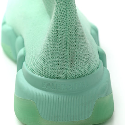 Balenciaga Technical 3D Recycled Knit Womens Speed 2.0 Transparent Sole Sneakers 37 Mint 13 of 14