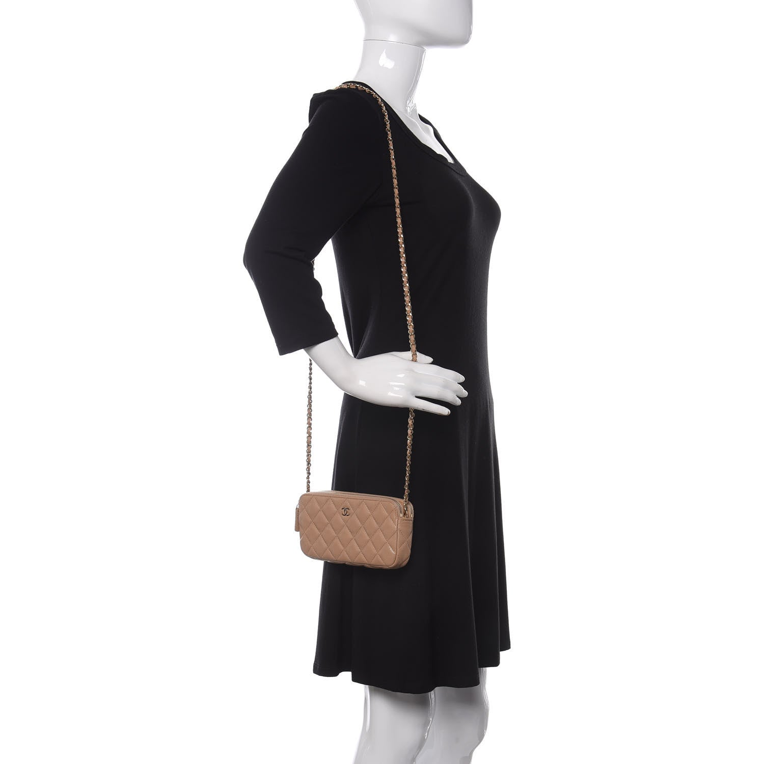 Chanel Caviar Quilted Small Clutch With Chain Beige 2 of 10