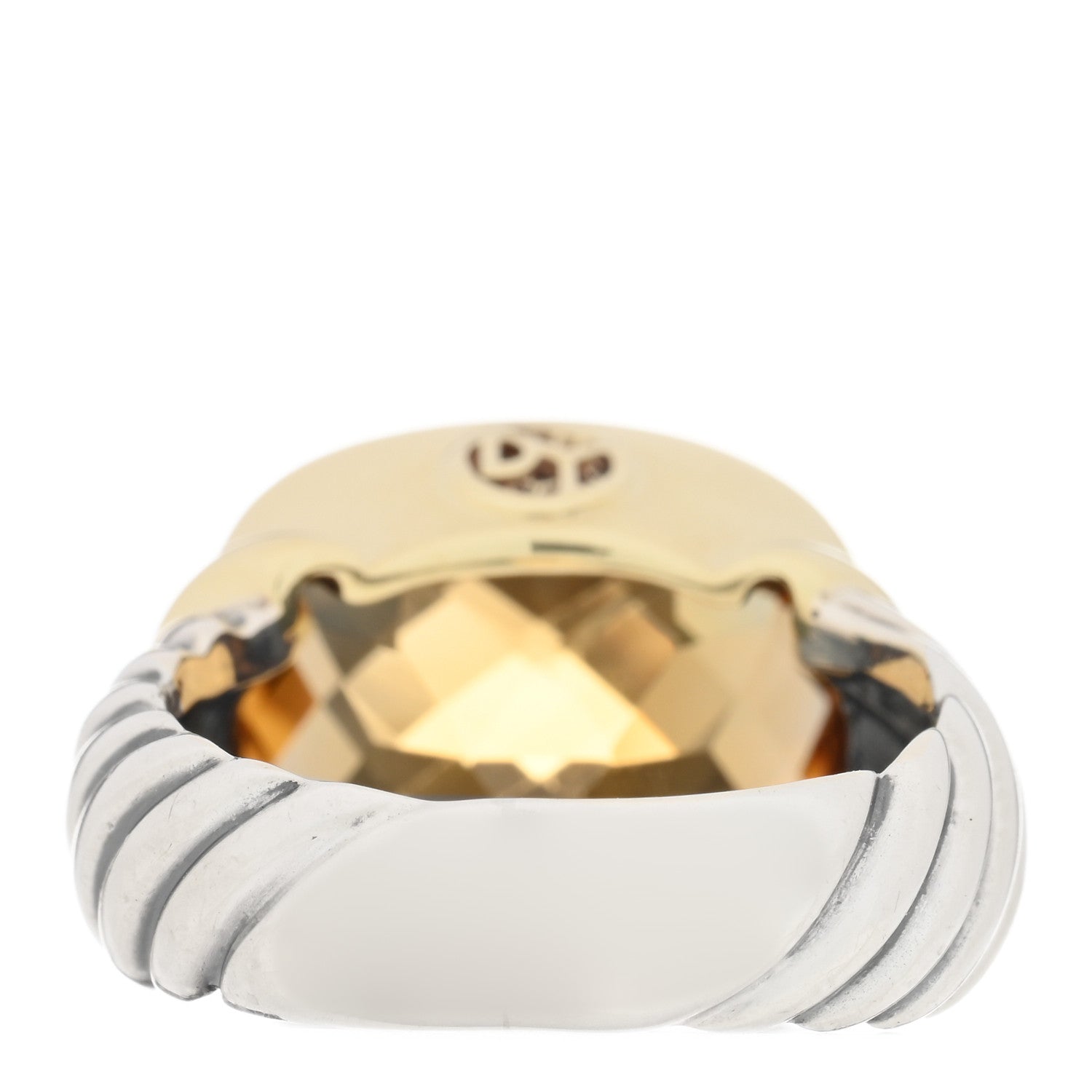 David Yurman Sterling Silver 14K Yellow Gold Citrine 14mm Noblesse Ring 54 6.75 3 of 4