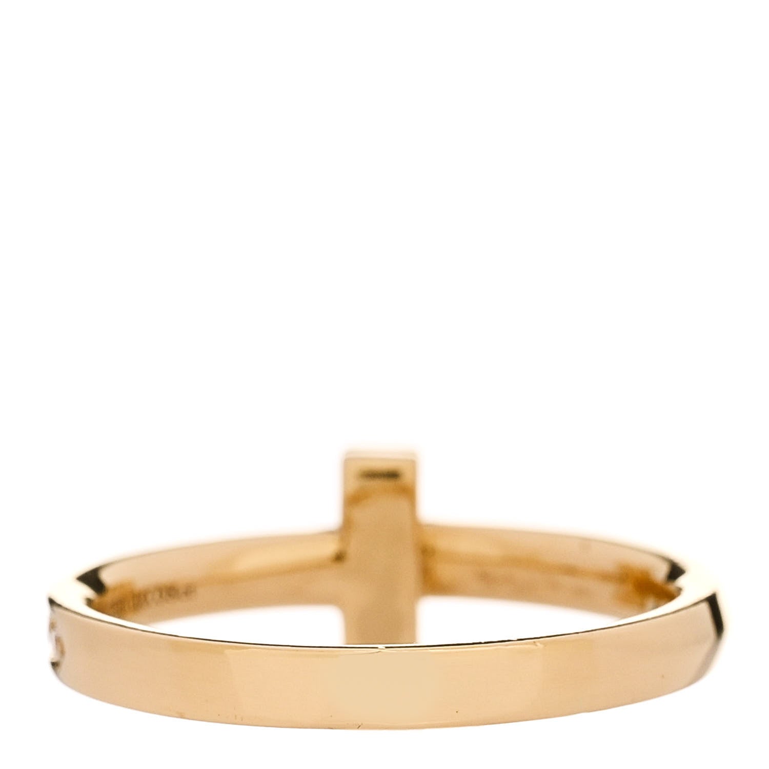 Tiffany 18K Yellow Gold Diamond T T1 Ring 54 7 3 of 5