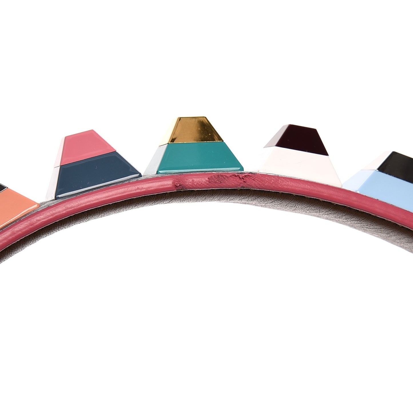 Vitello Dolce Plexiglass Bi-Color Studded Strap You Black Brownie Multicolor