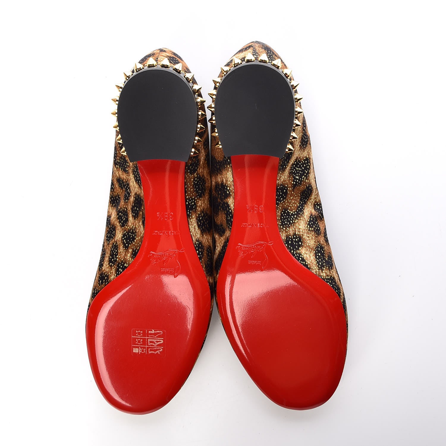 Christian Louboutin Lurex Leopard La Massine Flats 39.5 Black Gold 5 of 8
