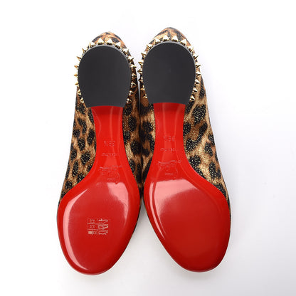 Christian Louboutin Lurex Leopard La Massine Flats 39.5 Black Gold 5 of 8