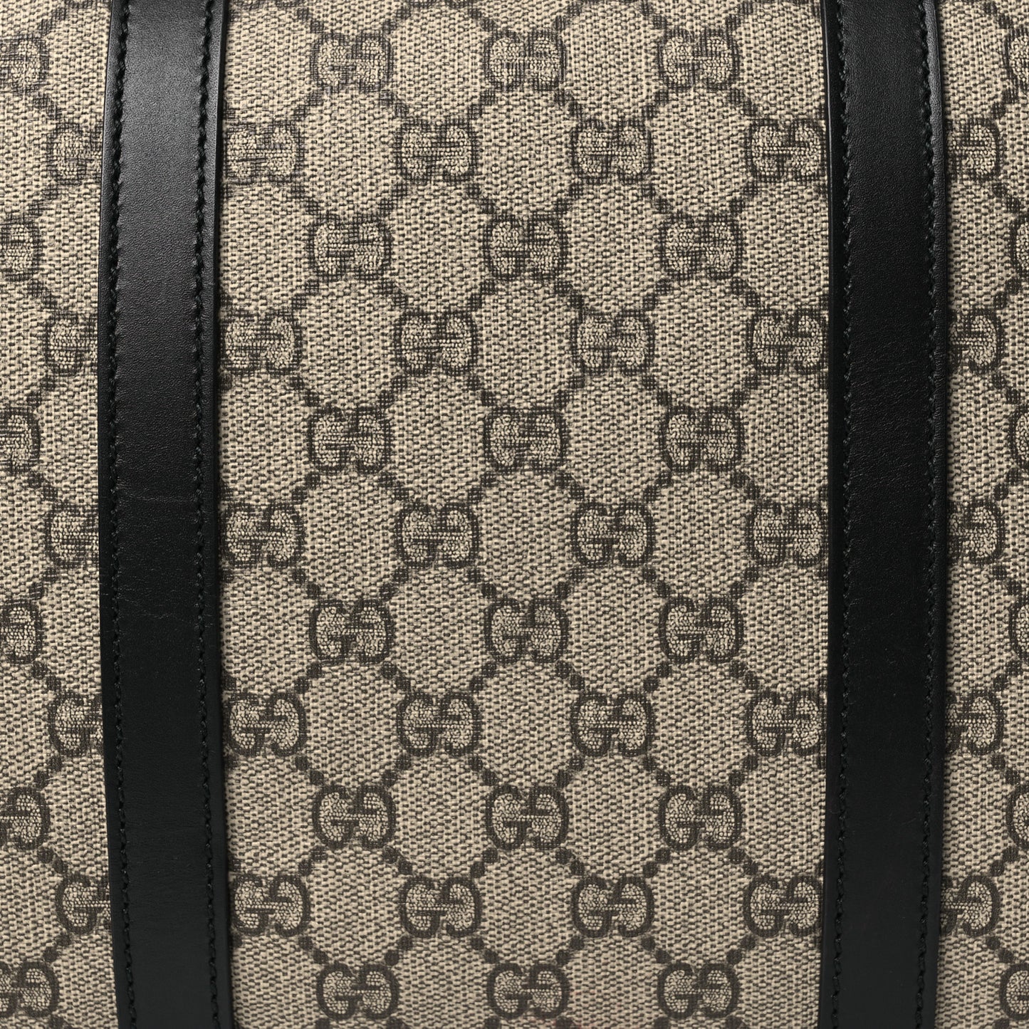 GG Supreme Monogram Selleria Calfskin Large Duffle Beige Ebony Black