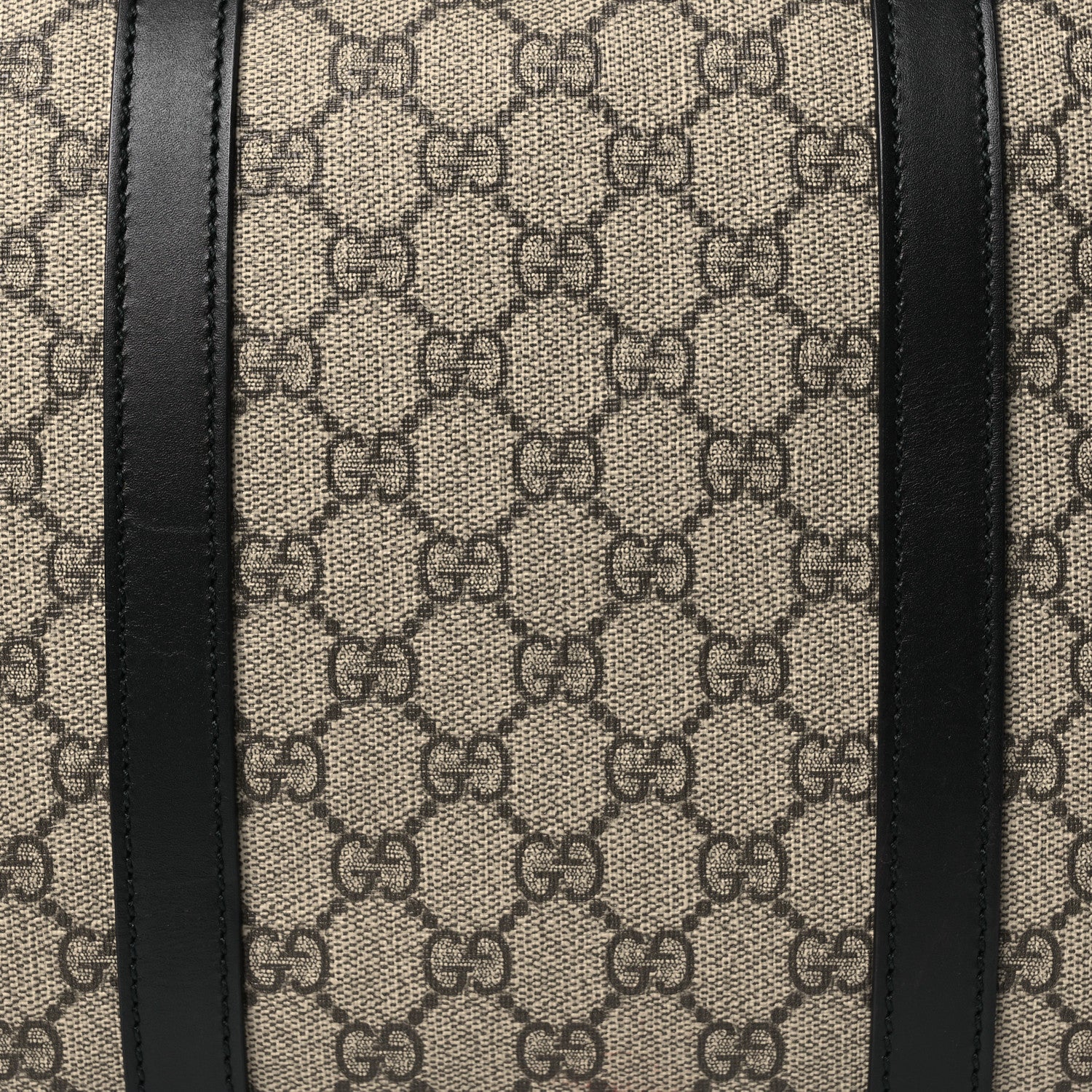 Gucci GG Supreme Monogram Selleria Calfskin Large Duffle Beige Ebony Black 8 of 10
