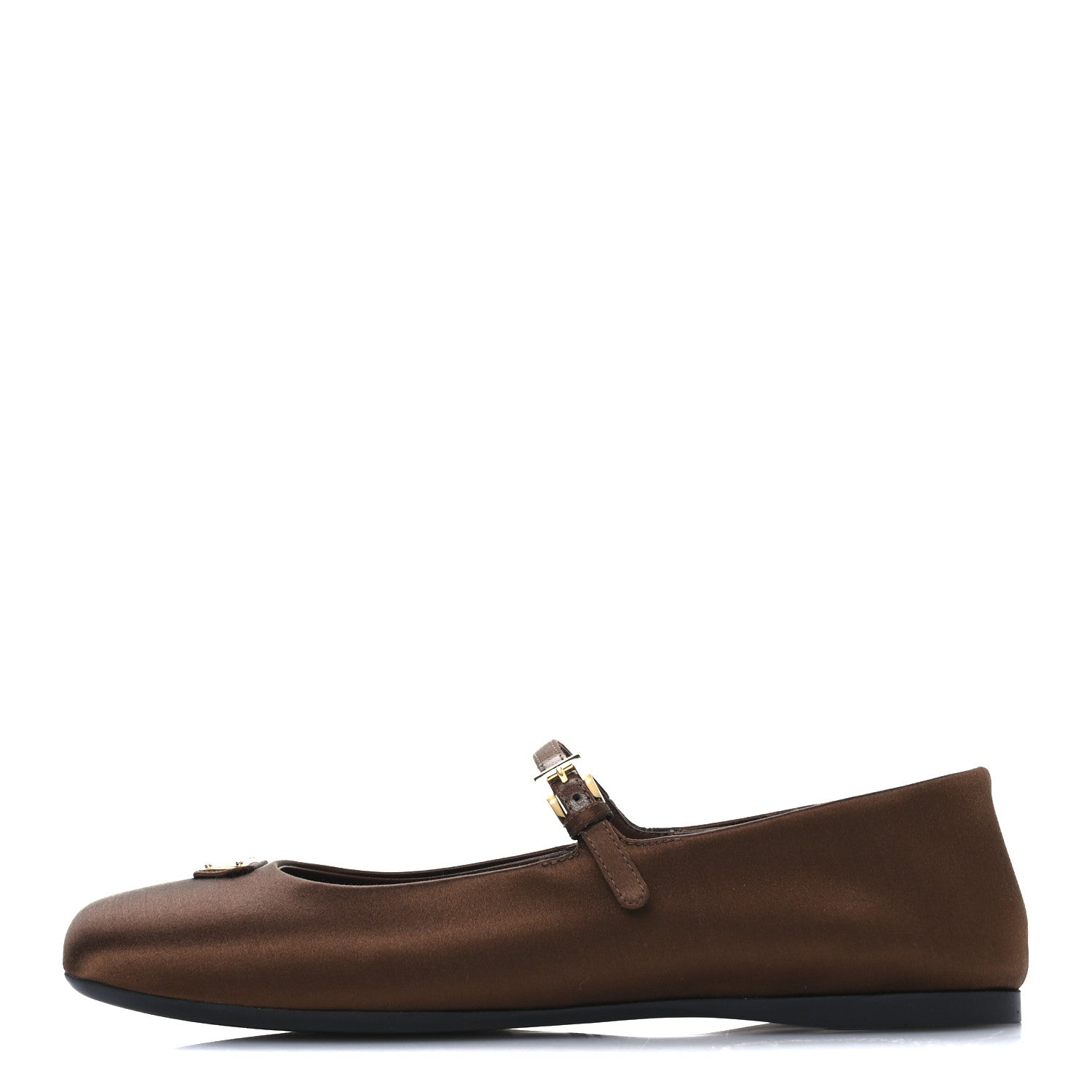 Prada Satin Triangle Ballerina Flats 40 Tabacco 1 of 10