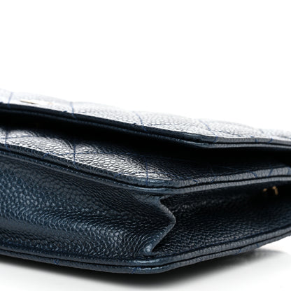 Chanel Iridescent Caviar Quilted Wallet on Chain WOC Blue 11 of 11