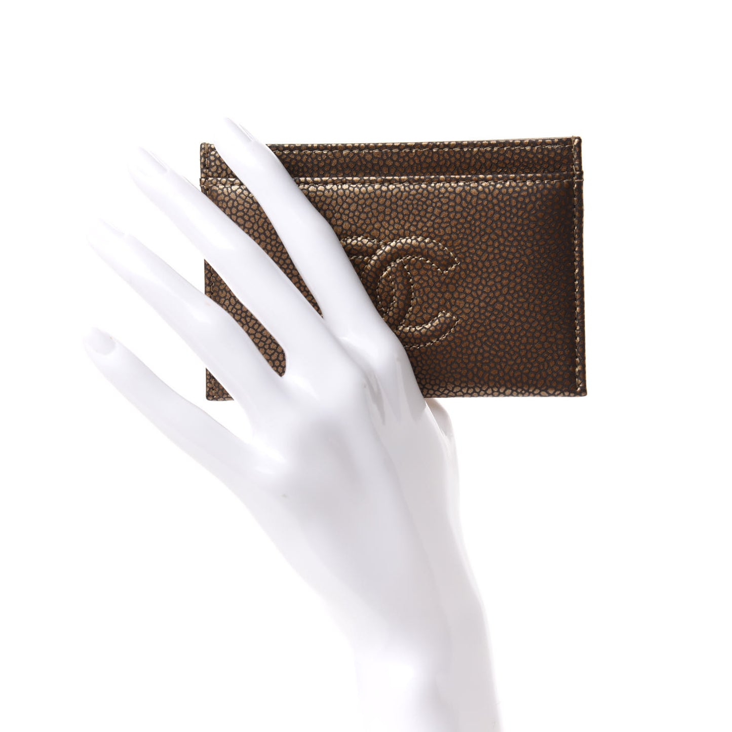 Metallic Caviar Timeless CC Card Holder Bronze