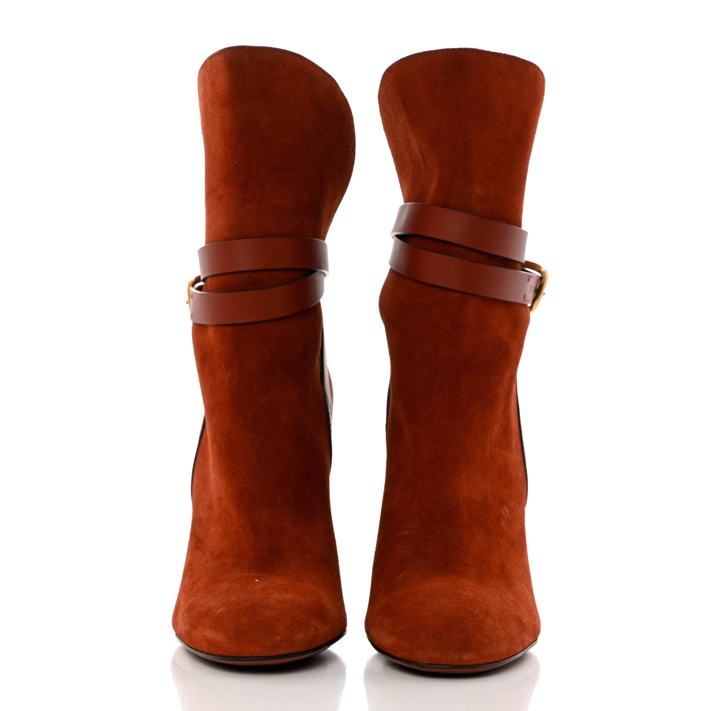 Suede Abigail Ankle Boots 37.5 Red