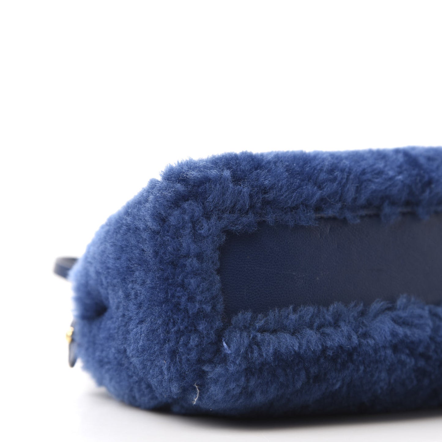 Shearling Shiny Nappa Micro Peekaboo Iconic Satchel Blue