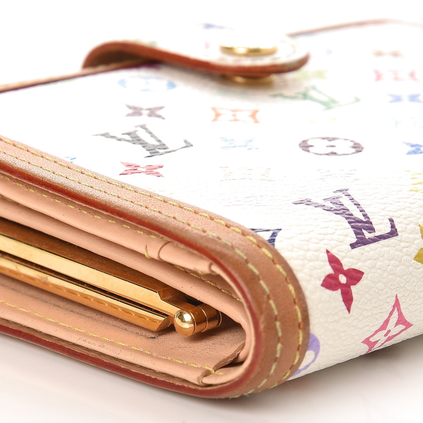 Monogram Multicolor French Purse Wallet White
