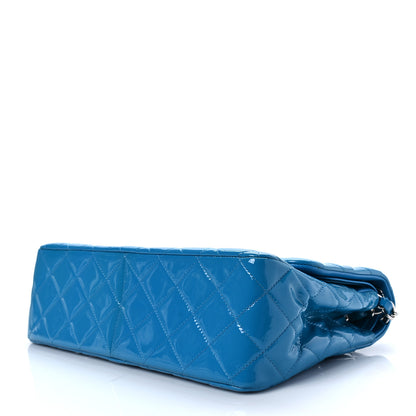 Chanel Patent Calfskin Quilted Jumbo Double Flap Turquoise 8 of 8