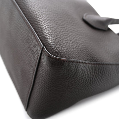 The Row Grained Calfskin E/W Top Handle Bag Deep Brown 11 of 11