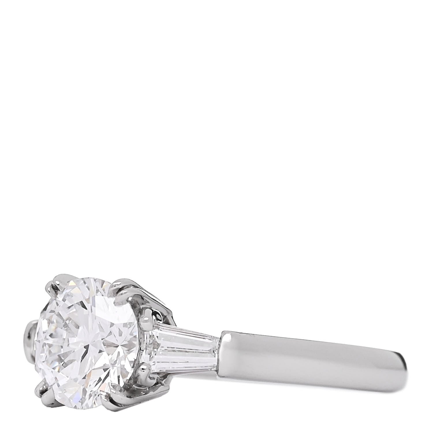 Harry Winston Platinum Diamond 1.03ct Classic Winston Round Brilliant Engagement Ring 46 3.75 3 of 7