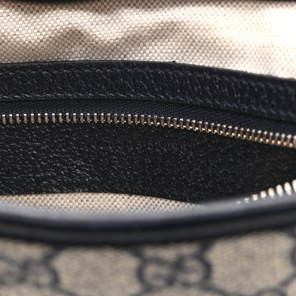 Gucci GG Supreme Monogram Textured Dollar Calfskin Web Small Jackie 1961 Hobo Beige Blue 7 of 11