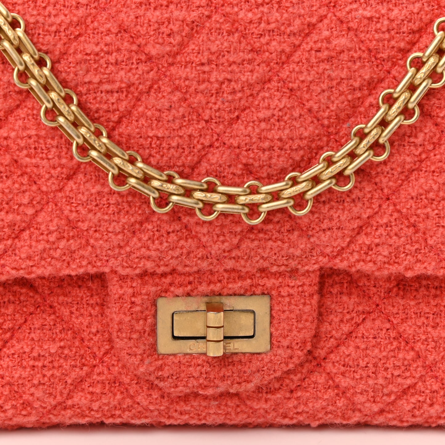 Wool Tweed Quilted 2.55 Reissue 225 Flap Coral