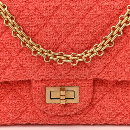 Chanel Wool Tweed Quilted 2.55 Reissue 225 Flap Coral 7 of 9