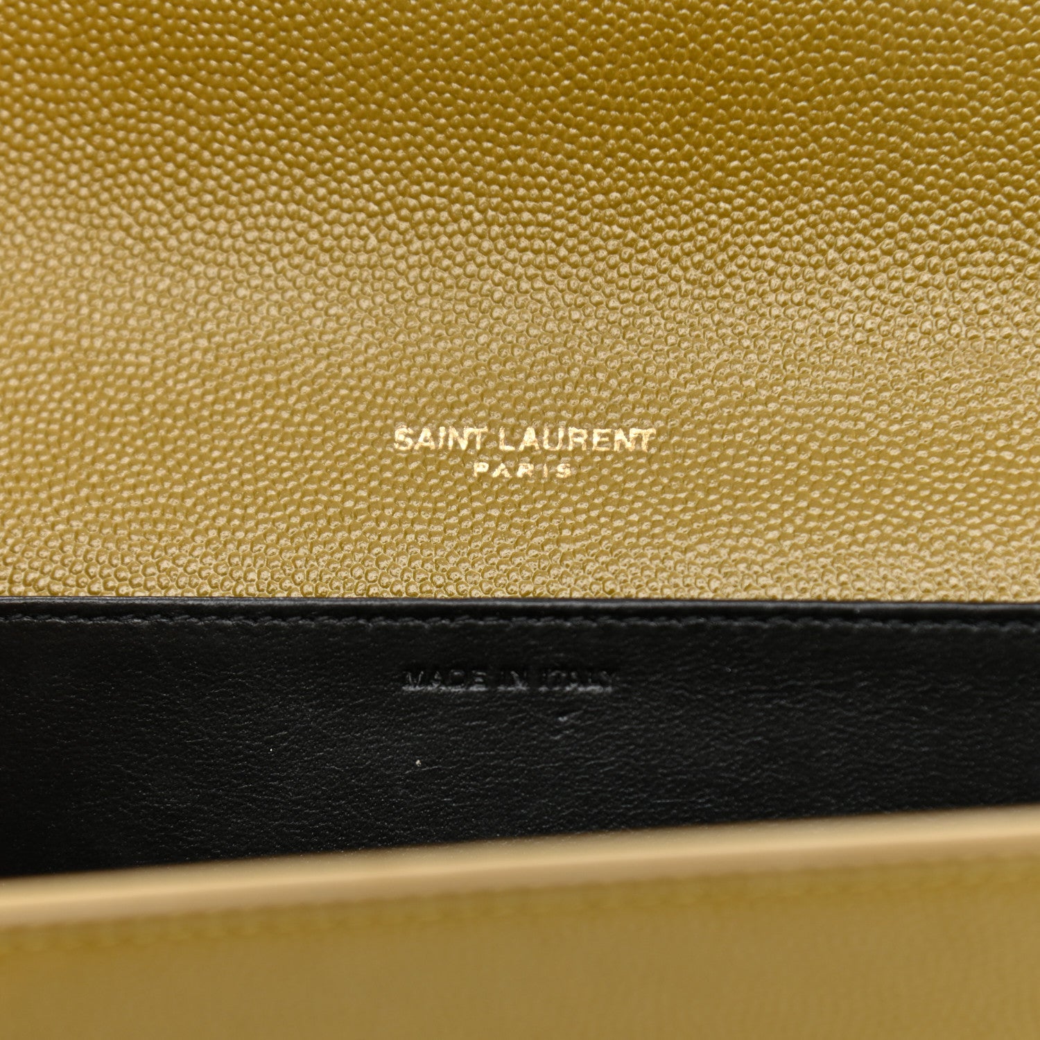 Saint Laurent Grain De Poudre Monogram Uptown Chain Wallet Olive 8 of 9