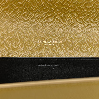 Saint Laurent Grain De Poudre Monogram Uptown Chain Wallet Olive 8 of 9