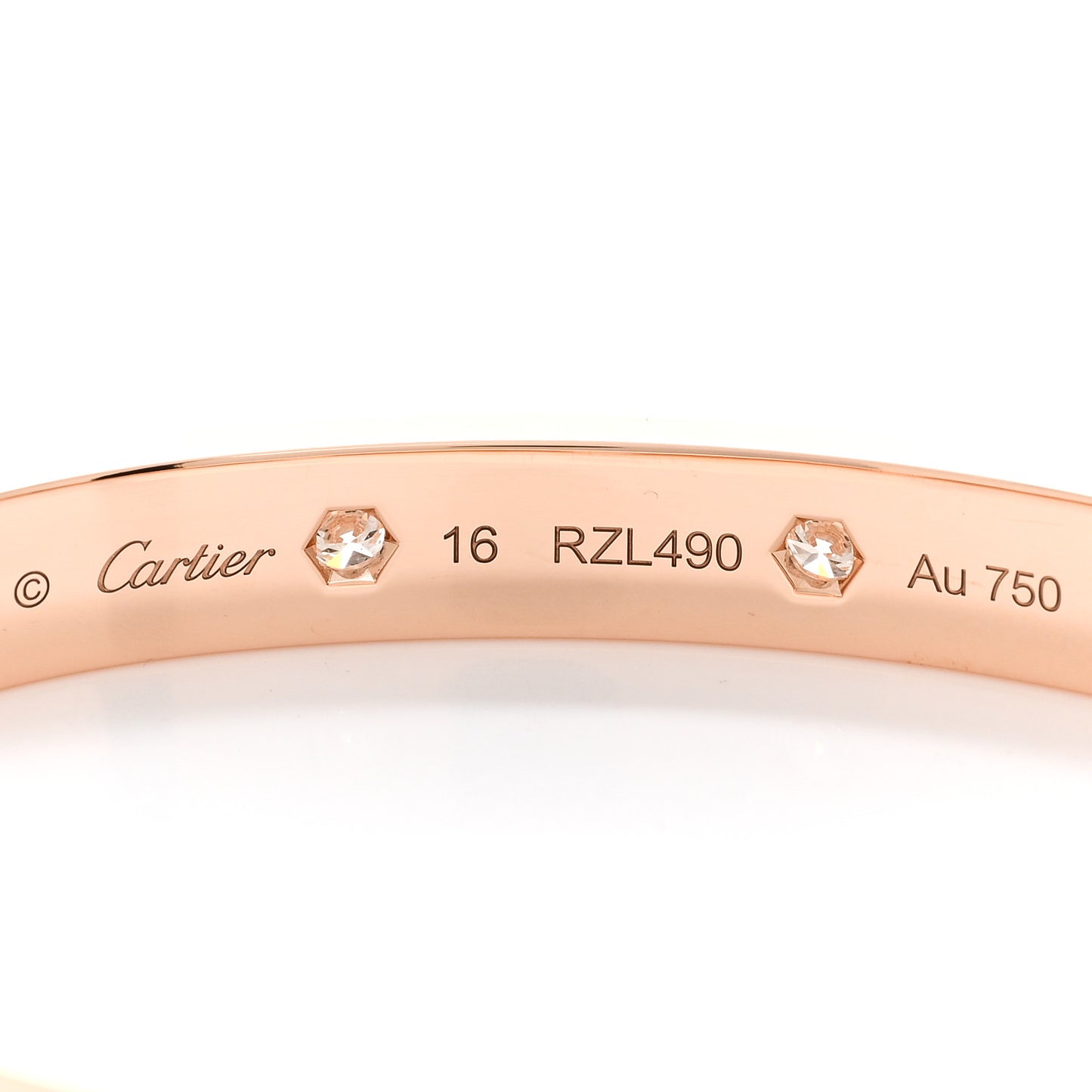 18K Pink Gold 10 Diamond LOVE Bracelet 16